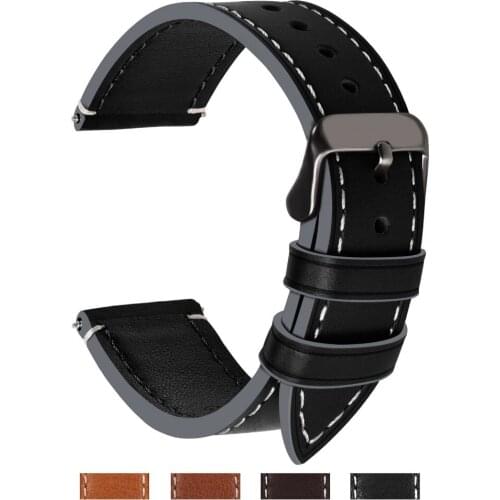 Leather Watchband Men Women Watch Band 24mm22mm 20mm 18mm , Watchbands Replacement Watch Band Strap Watch Accessory Wristband