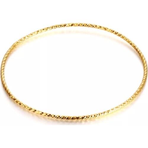 MxGxFam Tiny Circle Bangles ( 2 mm ) for Women Fashion Jewelry Gold Color Hot Sale