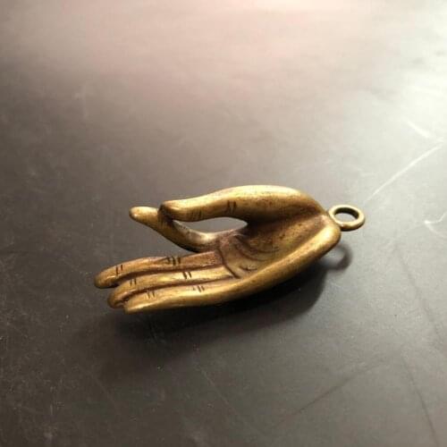 CHINA copper bronze fengshui Buddhas hand small Statue ornaments Metal crafts family decorations