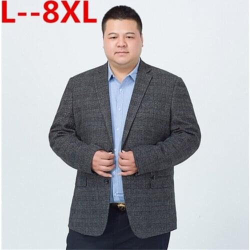 Big 10XL 8XL 6XL 5XL 4XL Mens Korean Loose fit fashion cotton blazer Suit Jacket plus size Male blazers Mens coat Casual Suits
