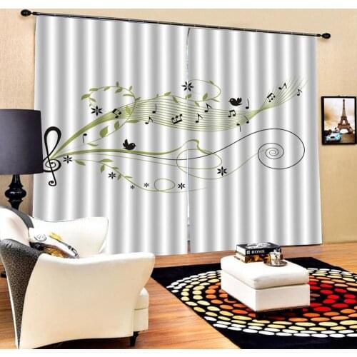 Music curtains Customized size Luxury Blackout 3D Window Curtains For Living Room stereoscopic curtains