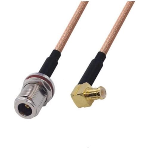 N Female Bulkhead to MCX Male Right Angle Connector Pigtail Jumper RG316 Cable 50 ohm