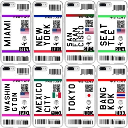 Travel Ticket Label Bankok London Rome Madrid Cover Case for Xiaomi Redmi Note 9 9S 9A 9C 8T 8 7 6 5 4 Pro Max Prime