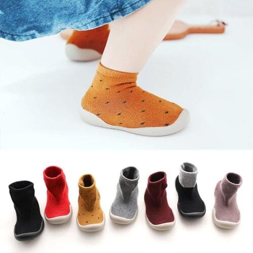Newborn baby toddler shoes baby anti-slip socks baby soft rubber sole floor sock shoes children non-slip firstwalk shoes socks