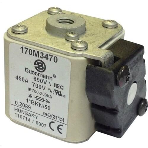 Fuses: 170M3471 500A 690V / 170M3571 500A / 170M3472 550A / 170M3572 550A 690V aR