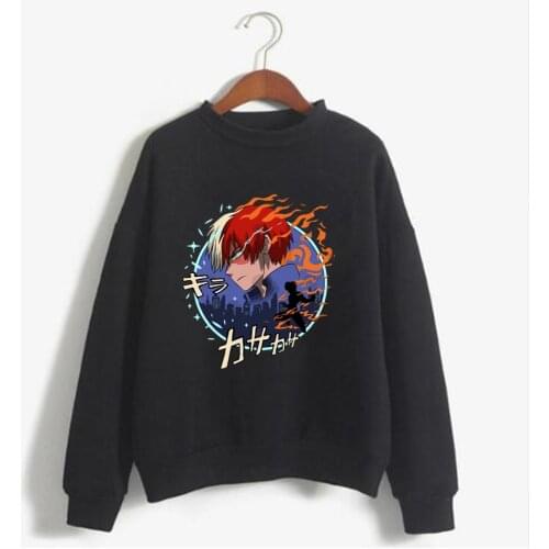 Anime My Hero Academia Shoto Todoroki Hoodie Cozy Cotton Tops for Women/men