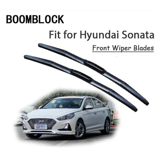 BOOMBLOCK 2PCS High Quality Front Windshield Wiper Blades For Hyundai Sonata 2017 2016 2015 2014-1998 Accessories