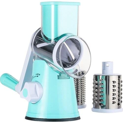 Hand-rolled multifunctional vegetable cutter, shredded, sliced, and floured, hand-operated kitchen gadgets 3 in 1
