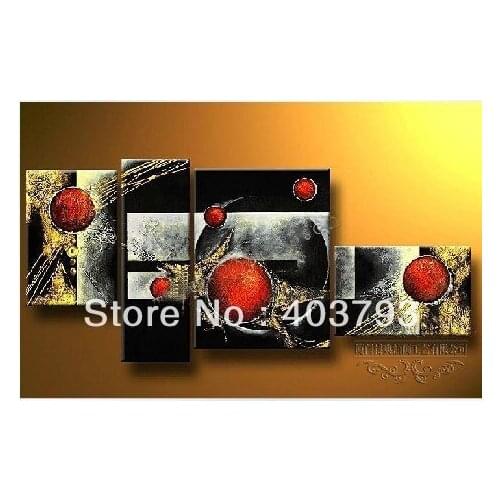Modern abstract Oil Painting On Canvas Guaranteed abstract 4panel paintngs art Free shipping