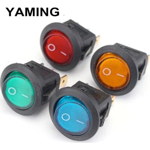 5pcs Led Dot Light 12V Motorcycle Car Boat Auto Round On/Off Rocker Switch Toggle 3 Pins Round Button SPST