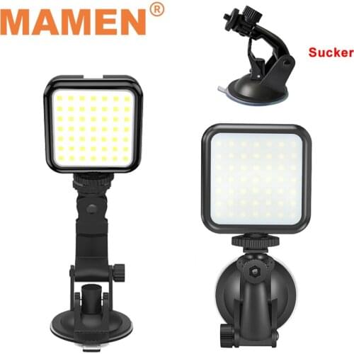 MAMEN Mini LED Camera Light Video Fill Light Built-in Lithium Battery with Sucker for Vlog Selfie Live Learning Desktop Lamp