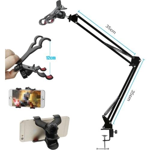 360 Rotating Flexible Long Arms Mobile Phone Holder For iPhone Xiaomi Huawei Lenovo Samsung Desktop Bed Lazy Bracket Phone Stand