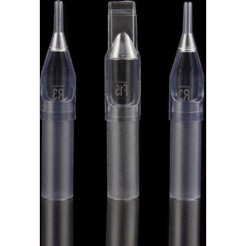 YILONG 18RT 50Pcs Sterile Assorted Plastic Disposable Tattoo Tips Black Nozzles Tube