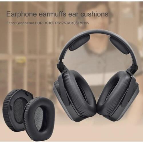 1 Pair Headphone Cushions Replaceable Dust-proof Breathable Gaming Headphone Sleeves for Sennheiser-HDR RS165 RS175 RS185 RS195