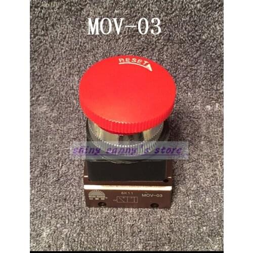 1Pc MOV-03 2 Way 2 Position 1/8" Thread Push-button switch Pneumatic Mechanical Valve Brand New
