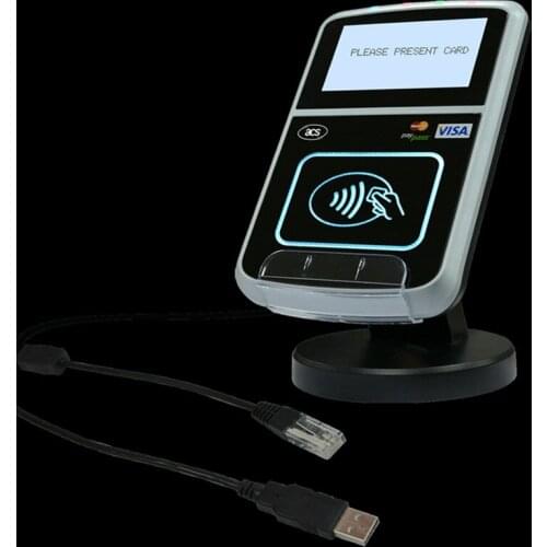 13.56MHZ USB +RJ45 Interface ACR123S Intelligent Contactless RFID Reader With LCD For ISO 14443 A B cards