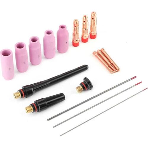 17Pcs Welding Nozzle TIG Welder Contact Tip with Tungsten Wire for Torch 17/18/26 Welder Nozzle Car Accessories