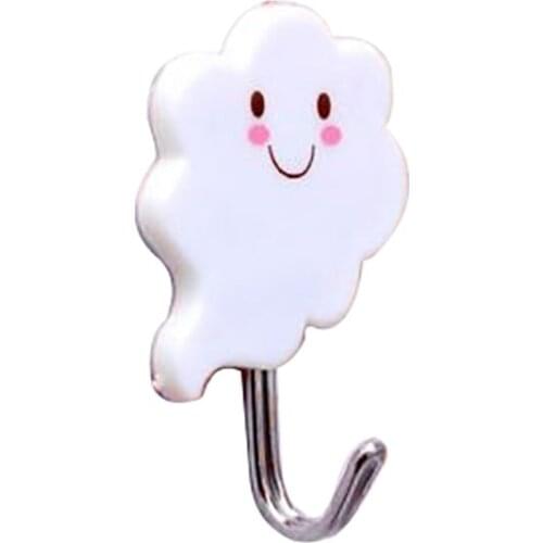 3Pcs Self Bathroom Kitchen Clouds Hanger Adhesive Hooks Stick On Wall Hanging Door Clothes Towel Holder Racks