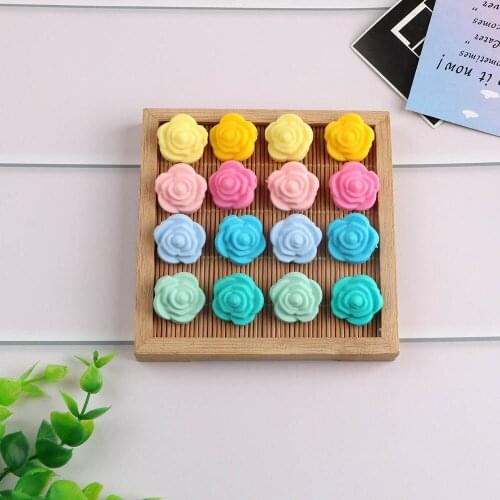 Kovict 30pcs Silicone Beads Flower Baby Teethers BPA Free Rose DIY Pacifier Chain Bracelet Baby Necklace Accessories Toys