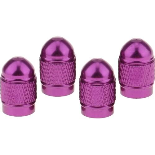 4x Aluminum Car Auto Wheel Truck Easy Screw On Tire Cover Caps Purple