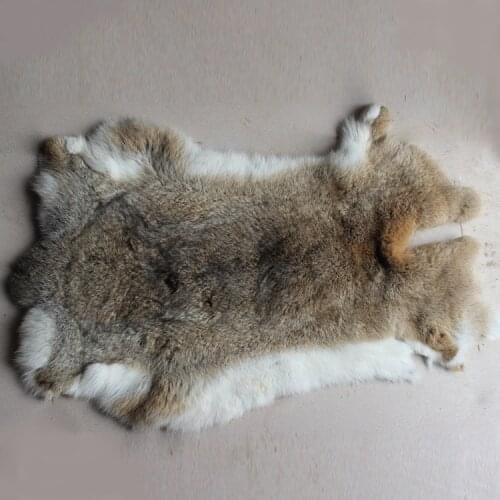 Promotional price Khaki nature real rabbit fur wholesale