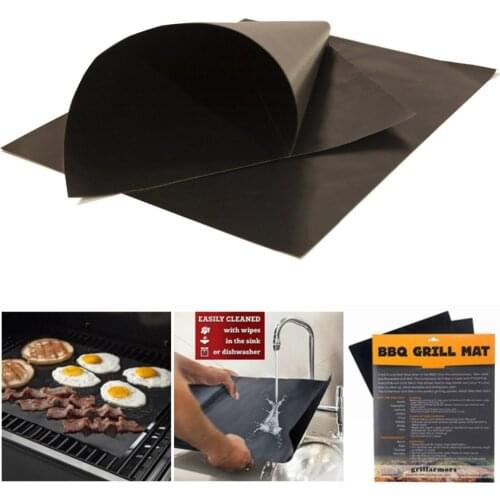 40X30cm Non-stick BBQ Grill Mat Barbecue Baking Liners Reusable Cooking Sheets Cooking Easily Cleaned Kitchen BBQ Accessery