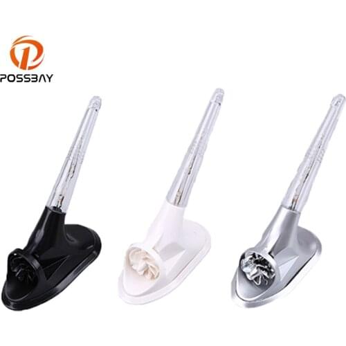 POSSBAY Car Shark Fin Roof Decorative Antenna 3 LED Bulbs Emit Green Red Purple Lights Styling Aerial Universal No Signal