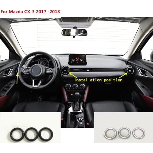 Car styling air conditioner Vent outlet garnish Cover Decoration interior frame trim For Mazda CX-3 CX3 2016 2017 2018