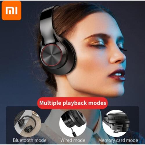 For Xiaomi Bluetooth Headphones Wireless Gaming Headset Foldable Music Earphones Sports Earburds Mic for Mobile Phone Pc Laptop