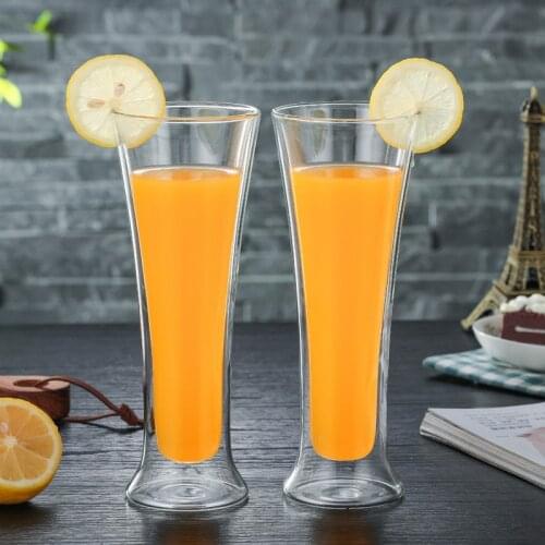 Wine Glasses Drinking Whiskey Wodka Cup Coffee Juice Water Cups Tea Creative Mug Double Bottom Glass Mugs For Home Wholesale