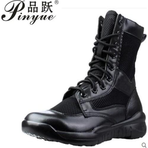 Army Boots Men Military Boots Spring Summer Army Boots Tactical Black Brown Men Casual Shoes Solid Anti-Slip Male Casual Sneaker