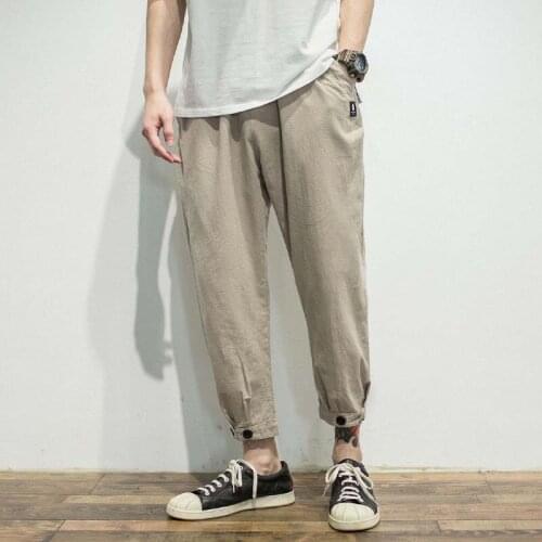 Outdoor 2019 spring autumn hip hop loose elastic waist track cotton trekking hiking camping teenagers pants men joggers trousers