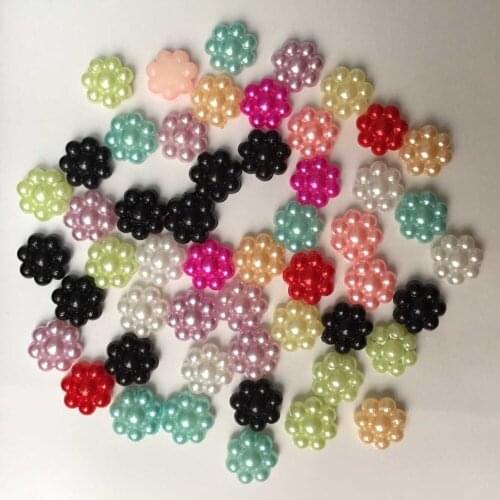 100pcs MIXED pieces/lot plastic flower Bead flatback Scrapbook/ Craft Flatback Beads DIY B04A