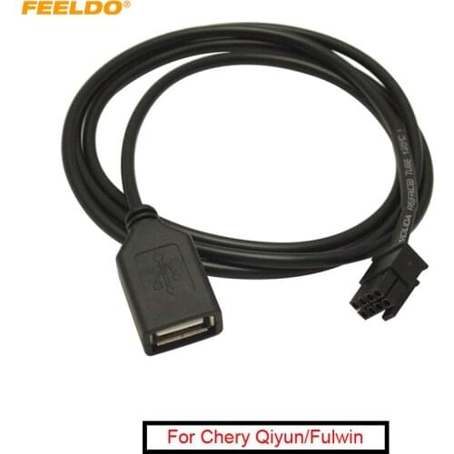 FEELDO 10Pcs Car Audio Female USB Cable Adapter 4Pin Connector For Chery Qiyun/Fulwin CD Player USB Wire #AM5663