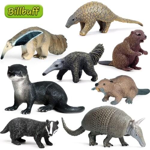 Simulation Wild Animal Honey Badge Beaver Model Action Figures Collection Miniature Cognition Educational Toys for children Gift