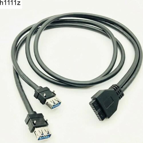 USB 3.0 Front Panel Cable USB Connector Cable USB 3.0 High Speed 20-pin to Dual Ports USB3.0 Hub with Fixed Foot for PC Computer