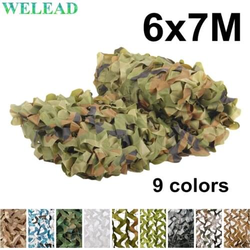 WELEAD 6x7M Reinforced Camouflage Nets Military for Garden Gazebo Shading Hide Mesh Camo Netting Jungle White 6x7 7x6 6*7M 7*6M