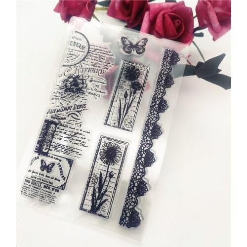 11*16CM Lace Flowers Transparent Clear Stamps / Silicone Seals Roller Stamp For DIY Scrapbooking Photo Album/Card Making