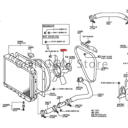 CAR fan blade 1969-2001 Toy ot aLAN D CRU ISE R VAN HEA VY DUT Y TRU CK Cooling fan assembly