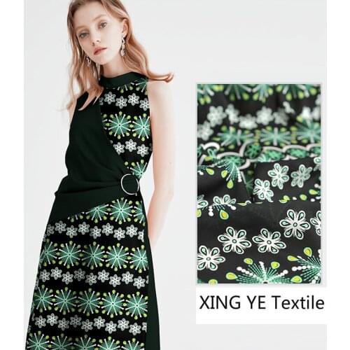 Small Floral 100% Silk Double Joe Fabric for Dresses Tops Shirts Sewing Material Cloth by the Meter Smooth Drape Natural