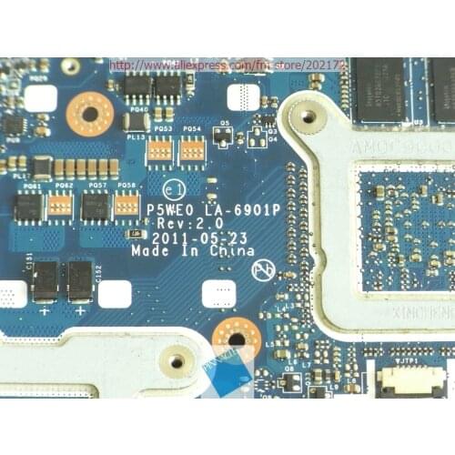 MBRCS02004 motherboard for for Packard Bell EasyNote TS11 TS13 TS44 TS45 TSX66 P5WE0 LA-6901P /WGT520M 1G