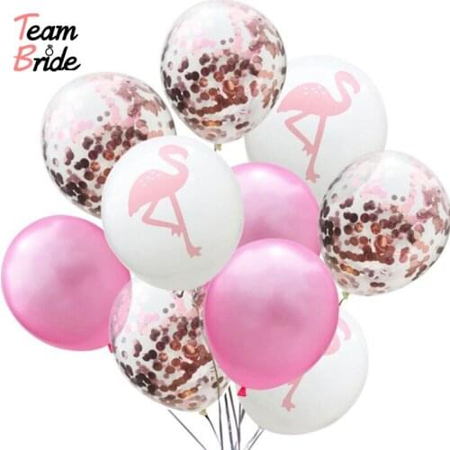 Team Bride Wedding Party Bride To Be Latex Balloon Confetti Baloon Set Hen Night Bachelorette Party Summer Tropical Decorations