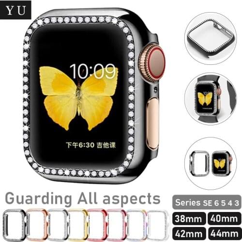 New Diamond PC Case for Apple Watch SE 6 5 4 3 2 Cover Protection Shell for iWatch 42MM 38MM 40MM 44MM Watch Bumper Accessories