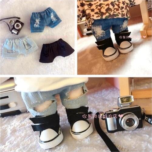 Free Shipping 20cm Kpop EXO Doll Clothes Outfit Ripped Jeans Pants Trousers Plush Stuffed Dolls Accessories Baby Dolls Costume