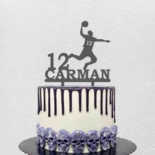 Personalized Handball Cake Topper Custom Name Age Man Playing Handball Topper For Handball Player Birthday Party Cake Decoration