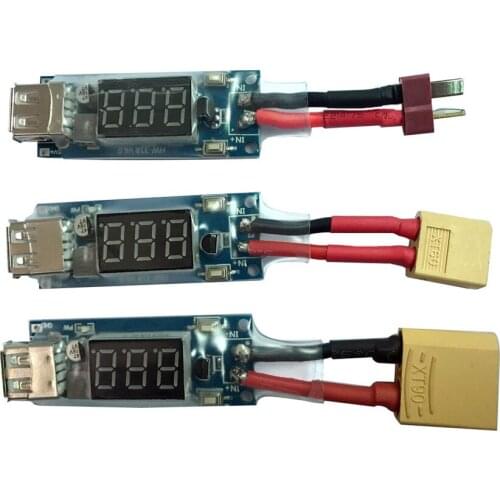 Lipo Battery XT60 T Plug XT90 Field Convertor To USB Phone Charger 5V 2A Output 7.4-40V Wide Input for Outdoor RC Drone
