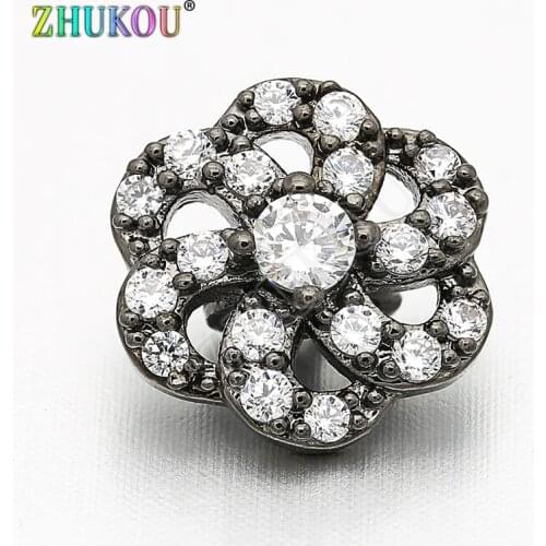 10mm Supplies for Brass Handmade Cubic Zirconia Beads for Diy Jewelry Findings Making, Hole: 1.4mm, Model: VZ133