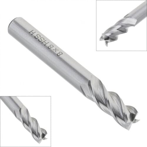 2.5-8mm 4 Flute HSS & Aluminum End Mill Cutter with Extra Long Straight Shank for CNC Mold Processing Metal Milling Cutter