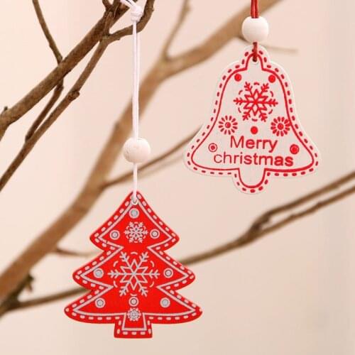 Christmas DIY Wooden Decorations Pendants Hanging for Home Tree Natural Wood Xmas OrnamentsGift Natal Xmas Decor