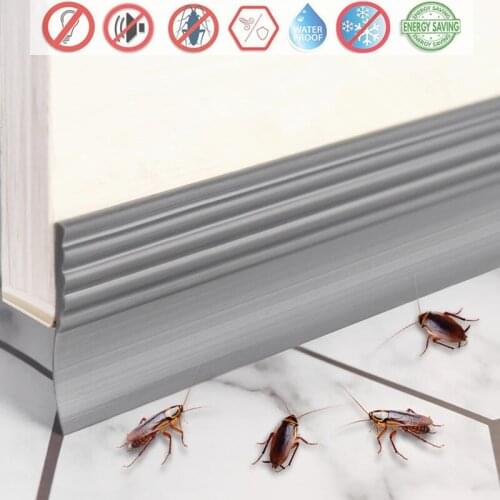 Self Adhesive Door Bottoom Sealing Strip Flexible Silicone Dust Noise Insulation gap Fille Stopper Under Door Weather Stripping
